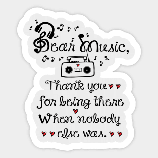 Dear music Sticker